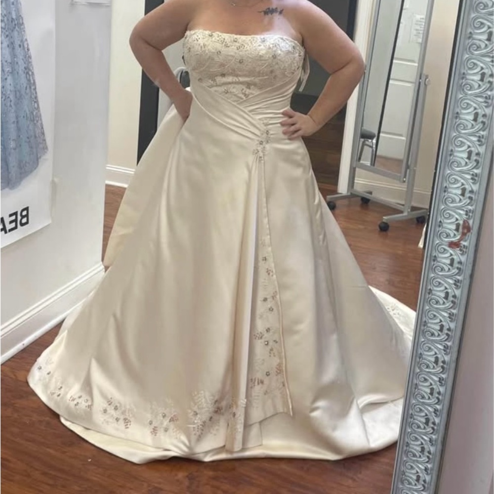 Unique Soft Gold Wedding Gown